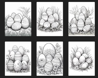 100 Easter Eggs Coloring Book Pages for Kids and Adults Printable Digital Instant Download PDF Best Selling Item Popular Item