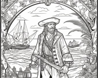 40 Pirate Coloring Pages for Kids and Adults Printable Digital Instant Download PDF Best Selling Item Popular Item