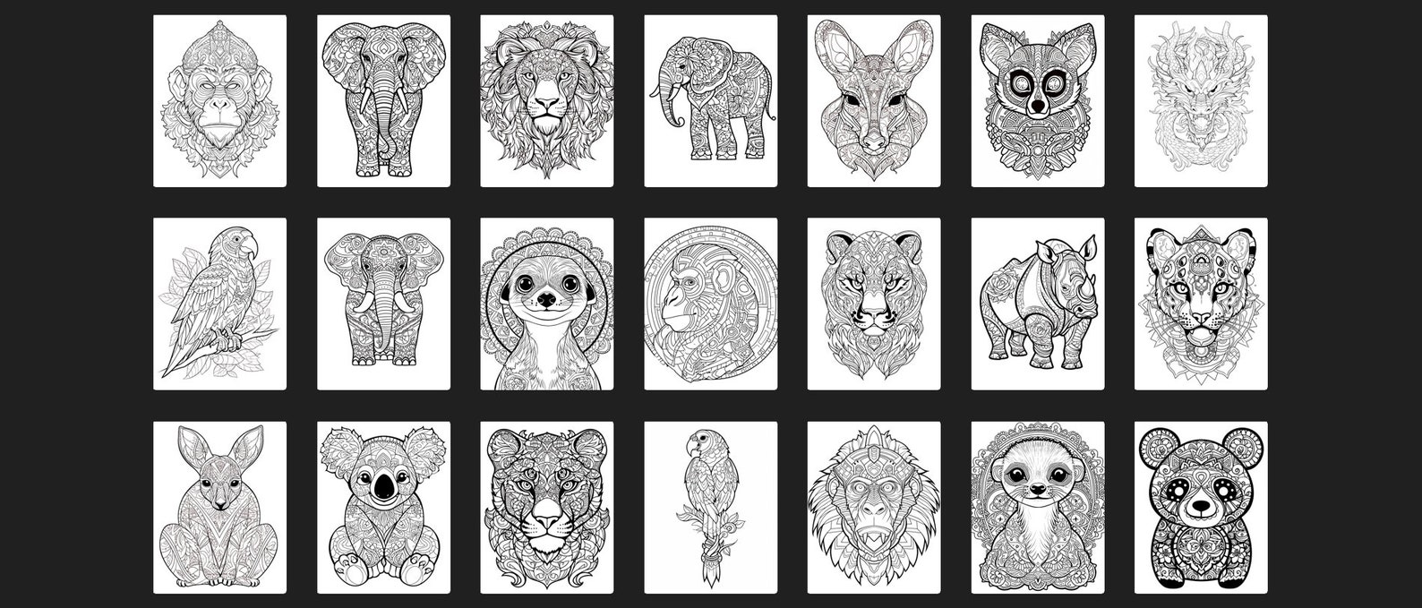 Best Seller 100 Animal Mandala Coloring Book Pages for Kids & Adults ...