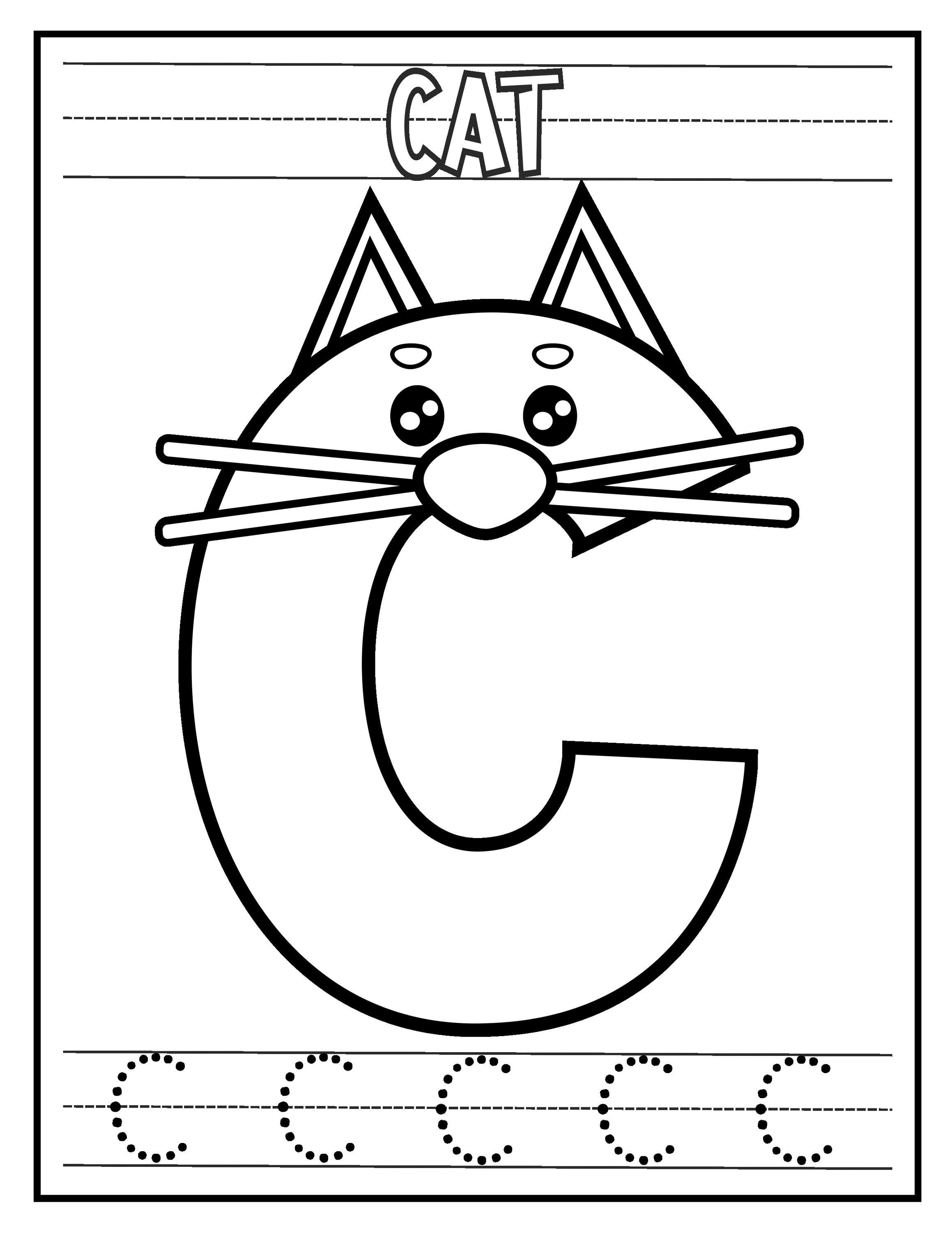 Alphabet Letter Coloring Pages 26 Pages for Kids Printable Instant ...