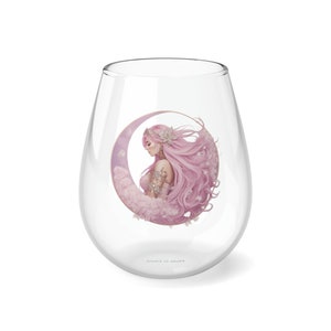 Pink Celestial Goddess Stemless Wine Glass, 11.75oz, Best Selling Item, Popular Item, Gift Ideas Christmas Birthday Best Seller Wine Glasses