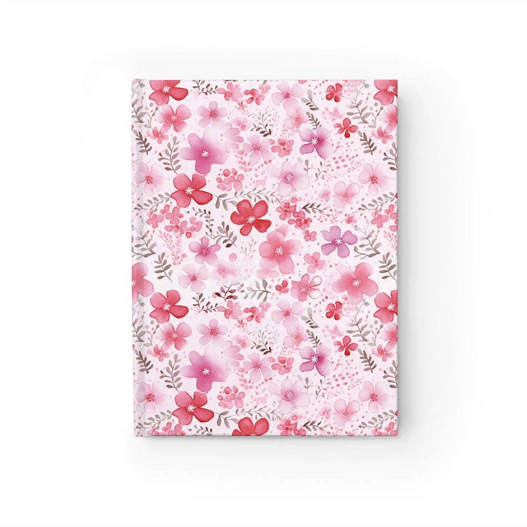 Vintage Notebook Pink Floral Notebook Journal - 5x7 Inches Hardcover ...