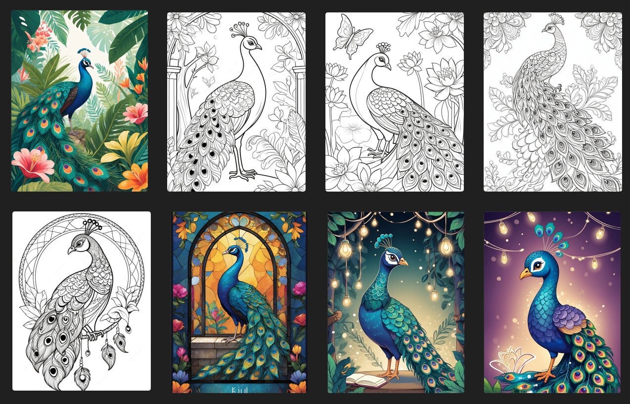 Best Selling Item 90 Peacock Coloring Pages Kids and Adults Coloring ...