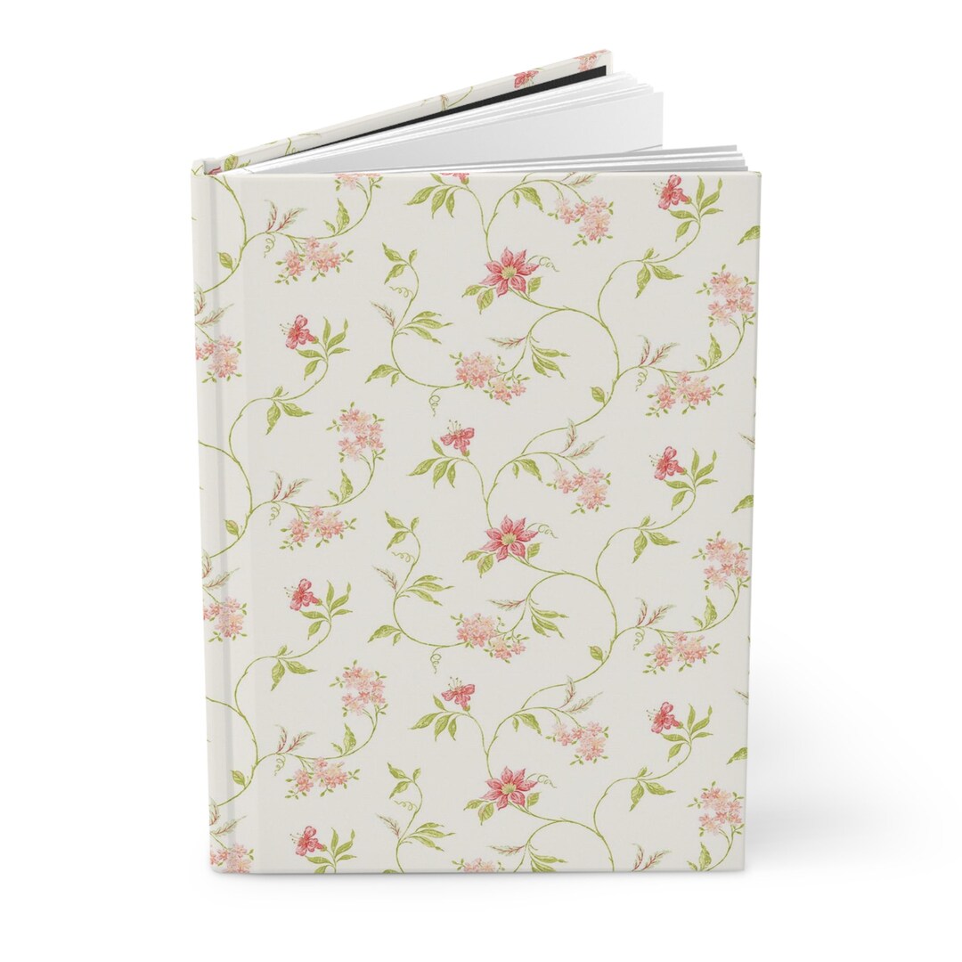 Vintage Notebook Floral Flower Journal Hardcover Notebook 5.75"x8" 150 ...