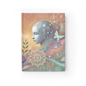 Artificial Intelligence AI Colorful Floral Notebook Journal - 5x7 Inches Hardcover 128 Ruled Line Pages Best Selling Best Sellers Popular