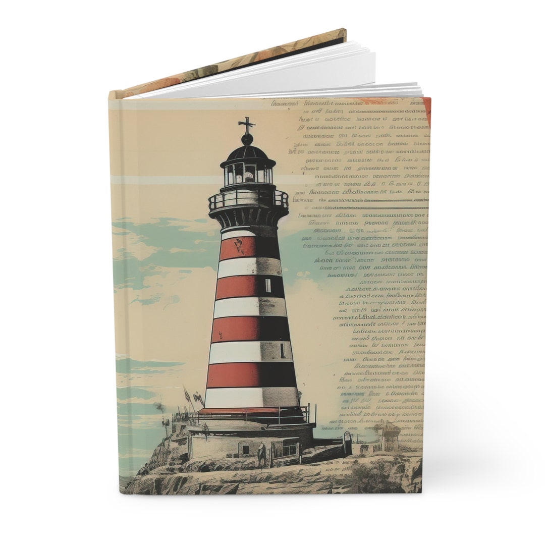 Vintage Notebook Vintage Lighthouse Journal Hardcover Notebook 5.75