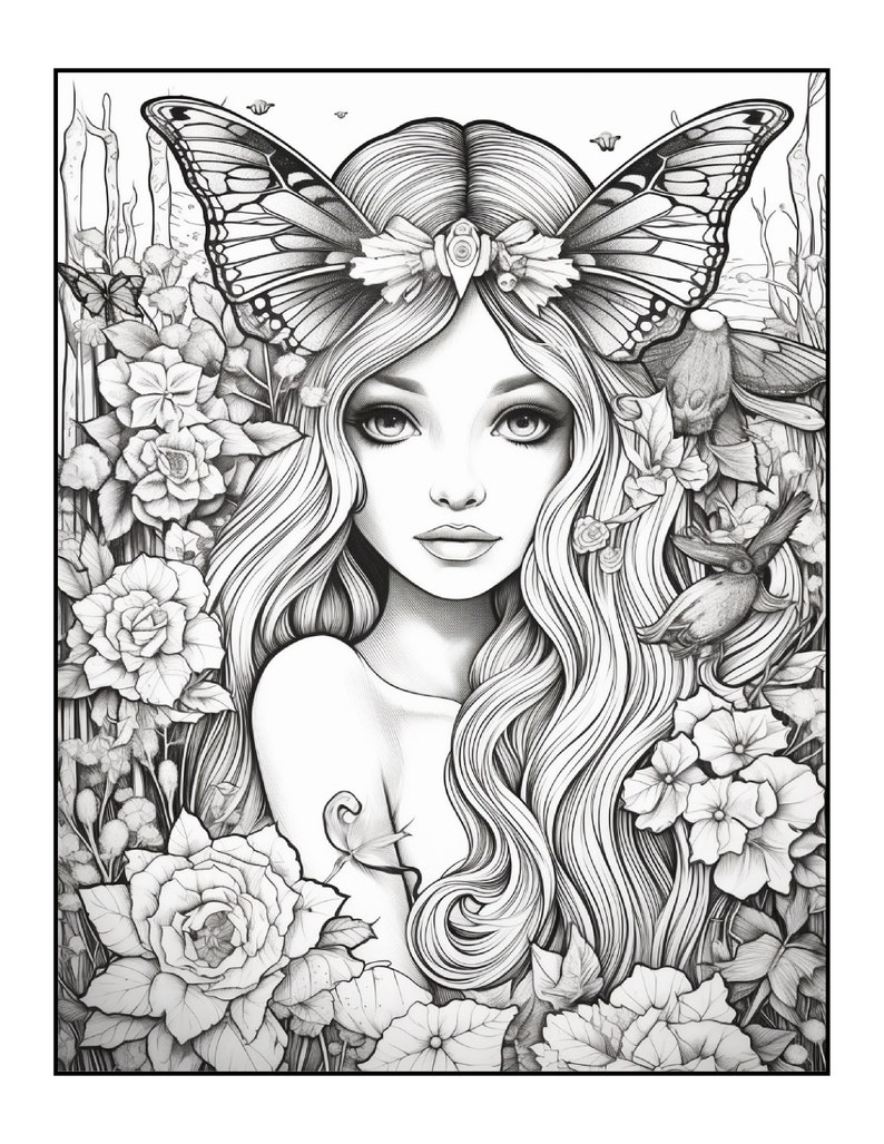 Best Seller 100 Fairy Coloring Pages for Kids and Adults Printable ...