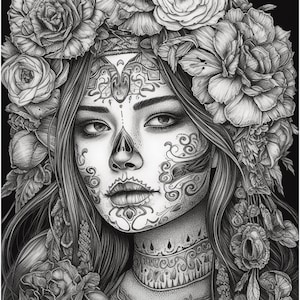 50 Adult Sugar Skull Girl Coloring Pages Adult and Kid Coloring Pages ...