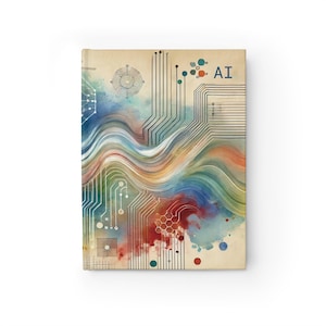Artificial Intelligence AI Colorful Floral Notebook Journal - 5x7 Inches Hardcover 128 Ruled Line Pages Best Selling Best Sellers Popular