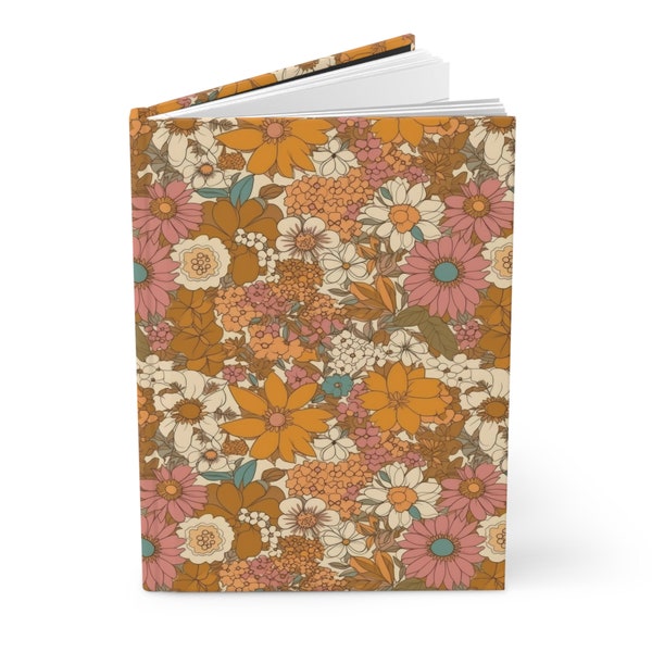 Boho Flower Journal Hardcover Notebook, 5.75"x8", 150 Lined Pages, Best Selling Item, Most Popular Item, Trending Item on Etsy, Gift Ideas