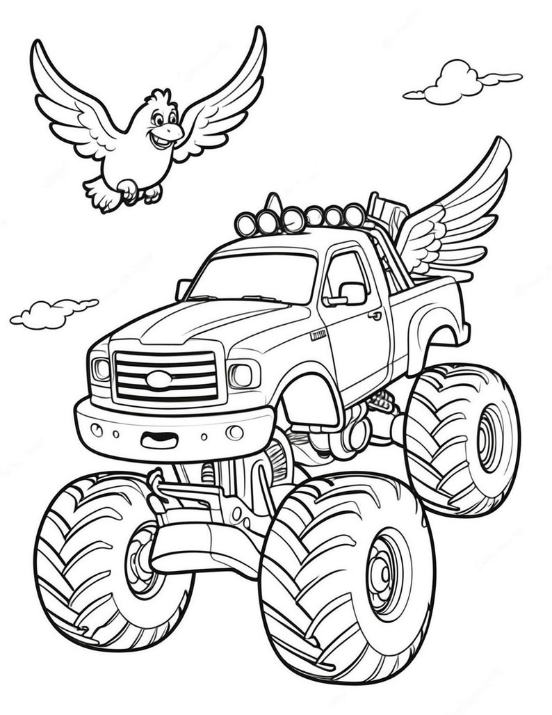 Best Selling Item 100 Monster Truck Coloring Pages Kids and Adults ...
