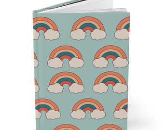 Boho Rainbow Notebook Journal Hardcover Notebook, 5.75"x8" 150 Lined Pages, Best Selling Item Most Popular Item Trending Item Boho