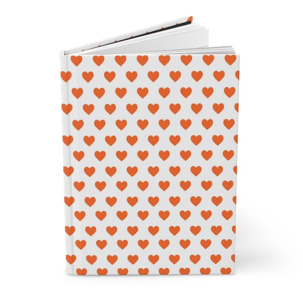 Best Selling Item Orange Hearts Journal Hardcover Notebook, 5.75"x8" 150 Lined Pages, Best Selling Item Most Popular Item Trending Item Boho
