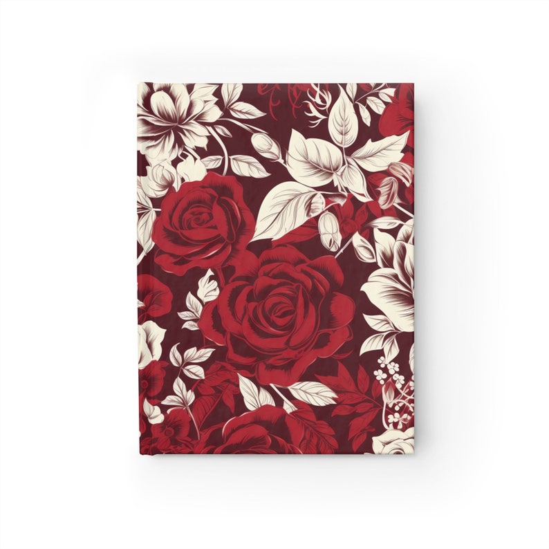 Vintage Notebook Red Vintage Floral Notebook Journal - 5x7 Inches ...