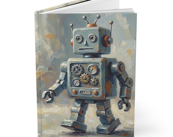 Robot Journal Hardcover Notebook 5.75"x8" 150 Lined Pages Best Selling Item Most Popular Item Trending