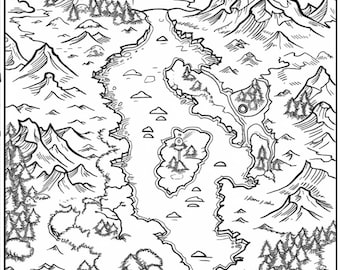 150 Fantasy Map Coloring Pages for Adults Printable Digital Instant Download PDF Best Selling Item Popular Item