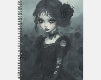 Gothic Girl Notebook Softcover Spiral 8.5 x 11 inches