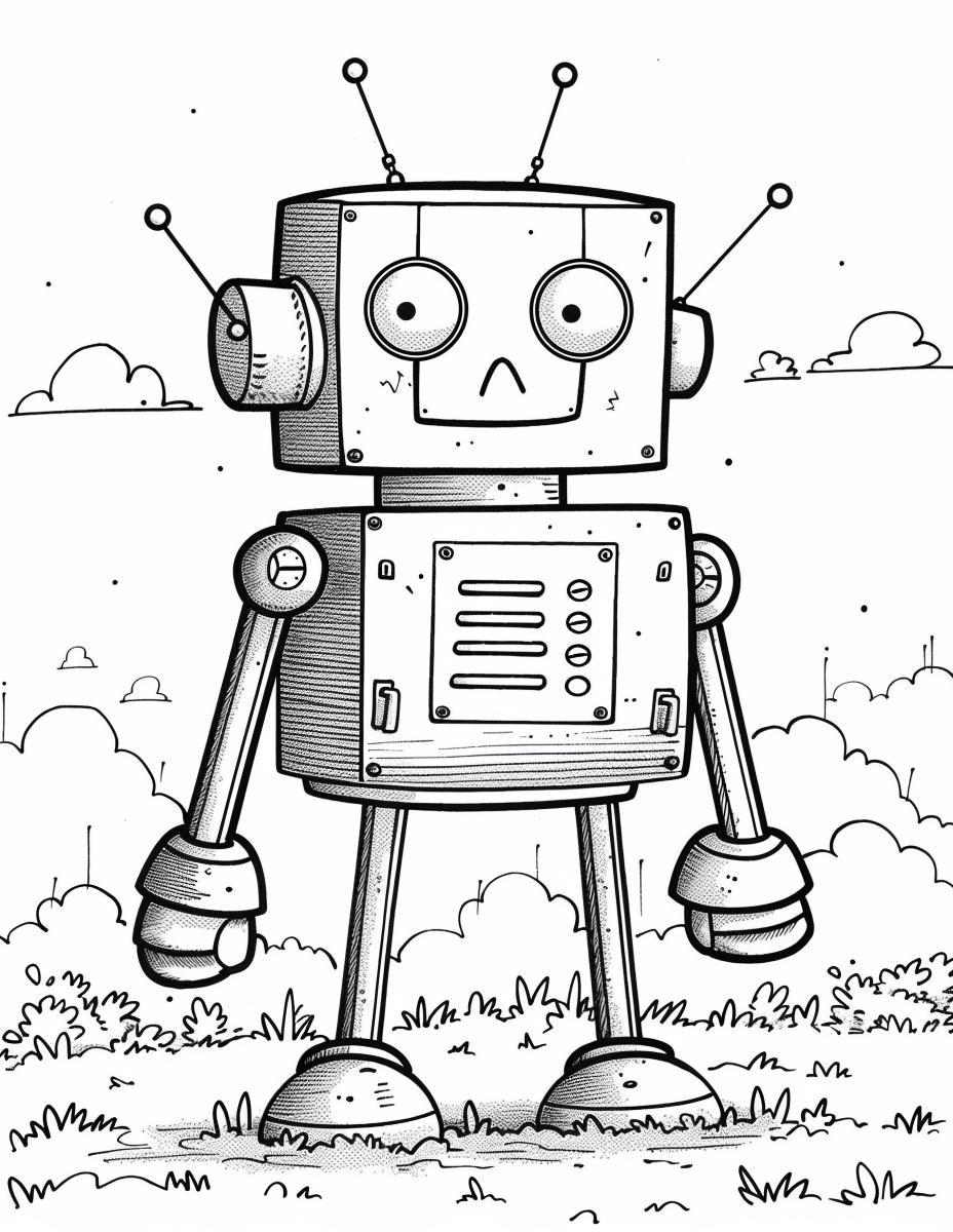 Best Selling 100 Robots AI Coloring Pages Adult and Kid Coloring Pages ...