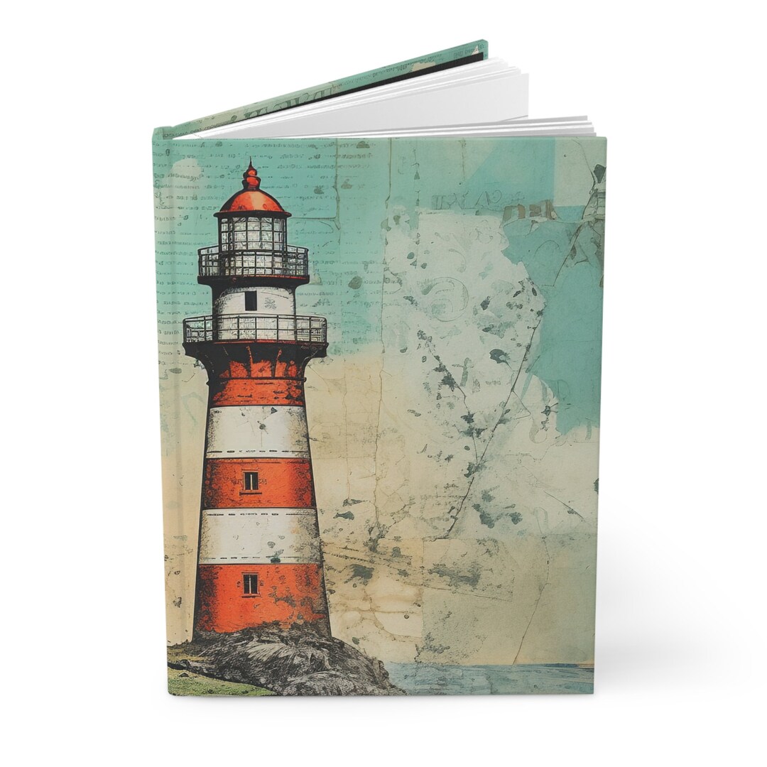 Vintage Notebook Vintage Lighthouse Journal Hardcover Notebook 5.75