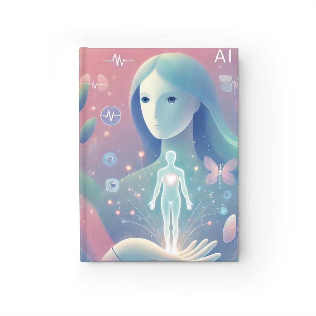 Artificial Intelligence AI Colorful Floral Notebook Journal - 5x7 Inches Hardcover 128 Ruled ...