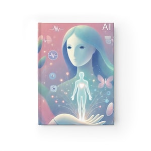 Artificial Intelligence AI Colorful Floral Notebook Journal - 5x7 Inches Hardcover 128 Ruled Line Pages Best Selling Best Sellers Popular