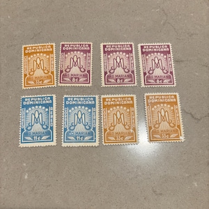 Dominican Republic Año Mariano Stamps | 1950s Religious Vintage Lot | República Dominicana Catholic Mary Devotional Stamps