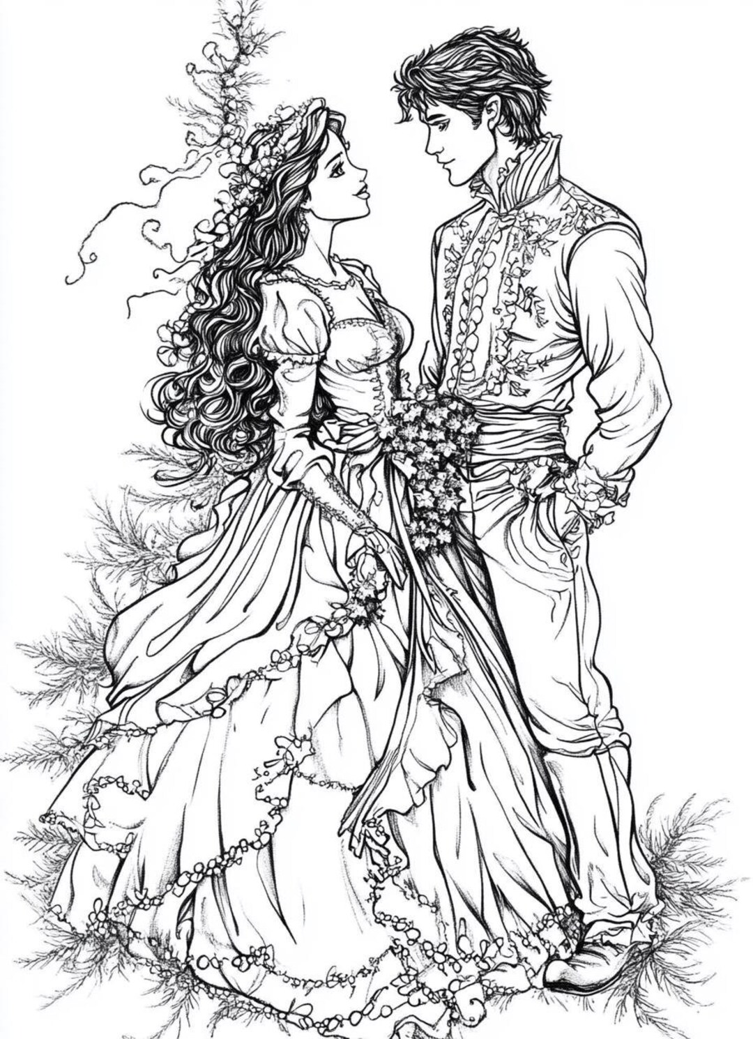 100 Fantasy Fairytale Christmas Coloring Pages Adults and Kids Coloring ...
