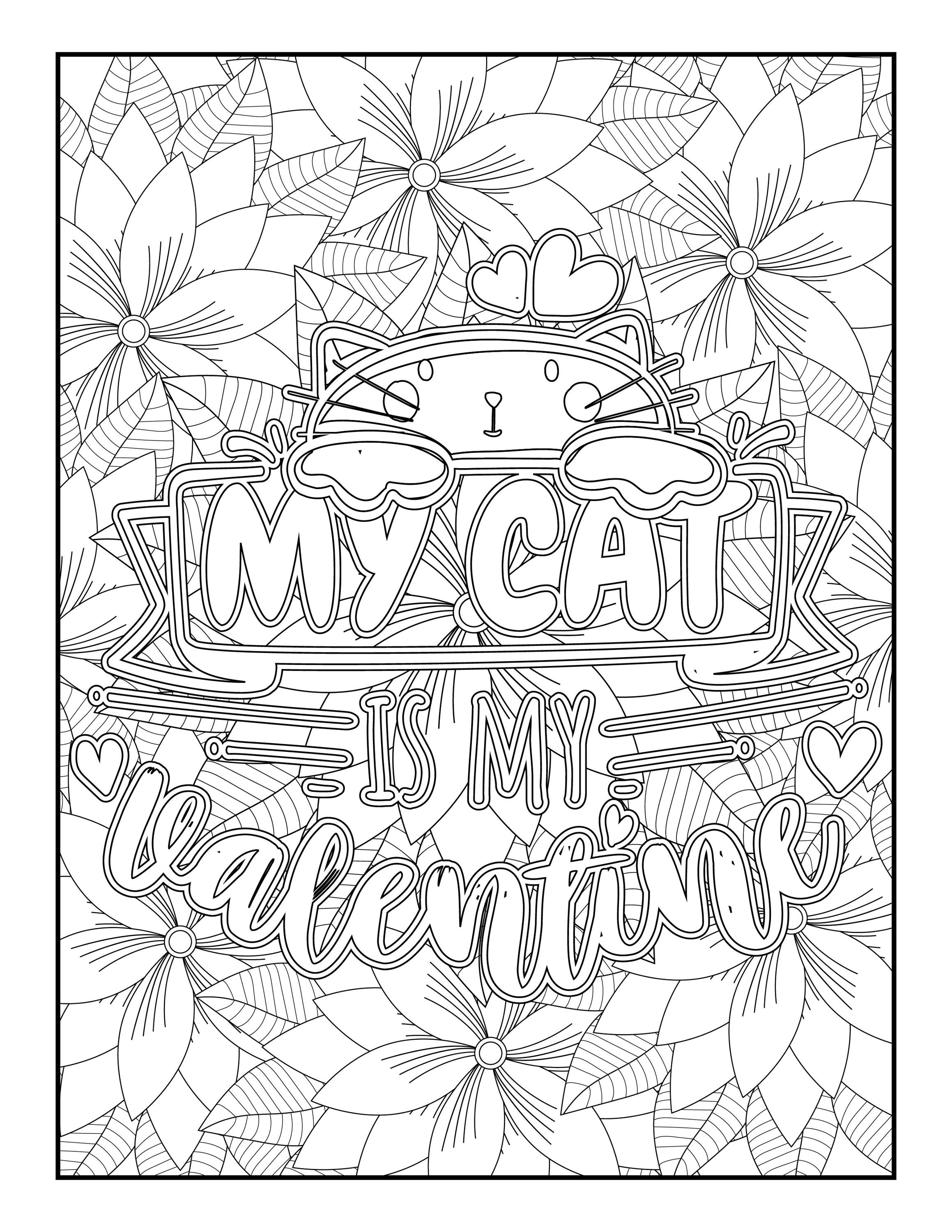 Valentines Day Coloring Pages 40 Pages Adults and Kids Printable ...