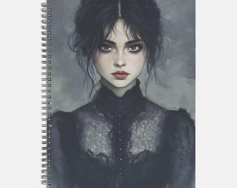 Gothic Girl Notebook Softcover Spiral 8.5 x 11 inches