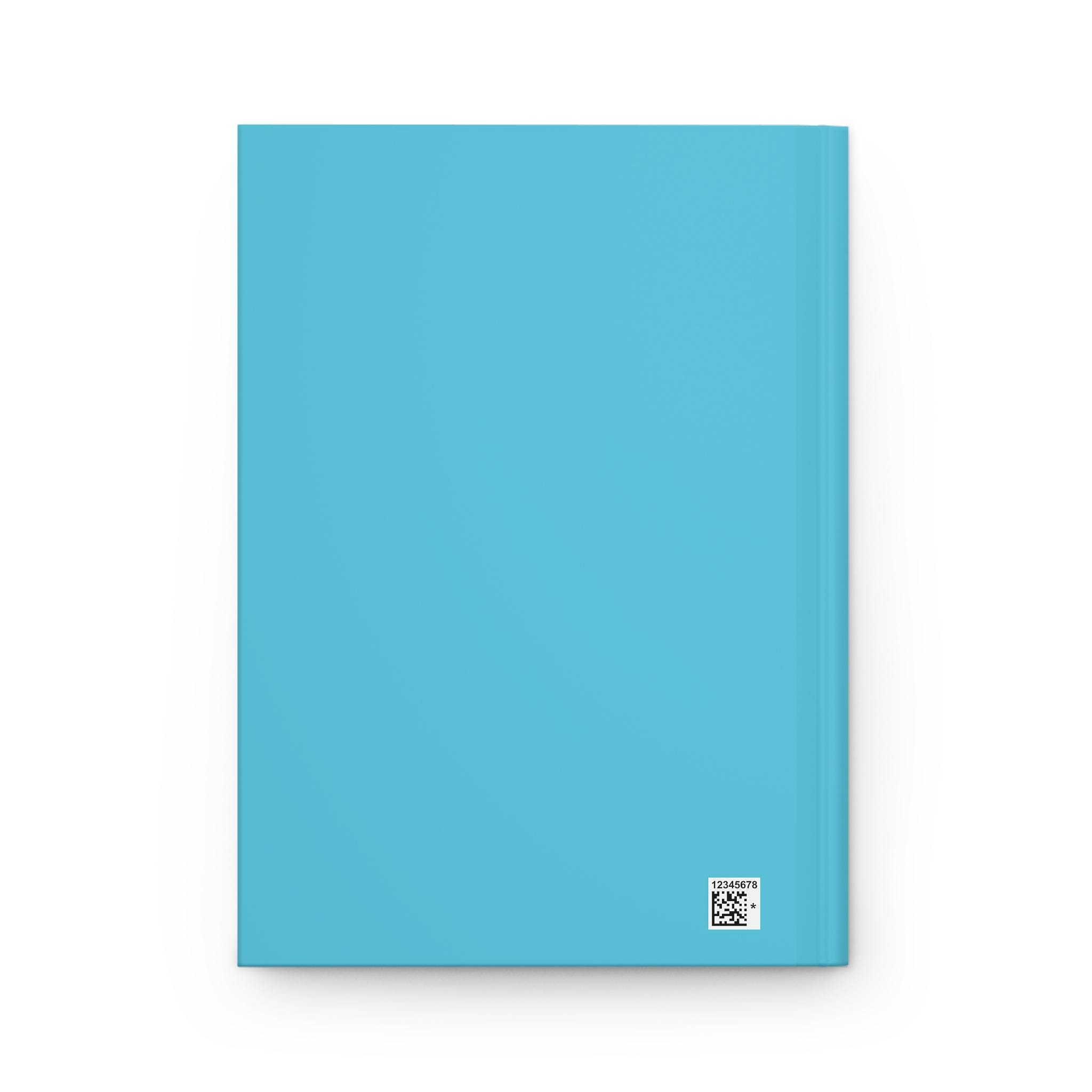 Digital Cyan Blue Plain Journal Hardcover Notebook 5.75"x8" 150 Lined ...
