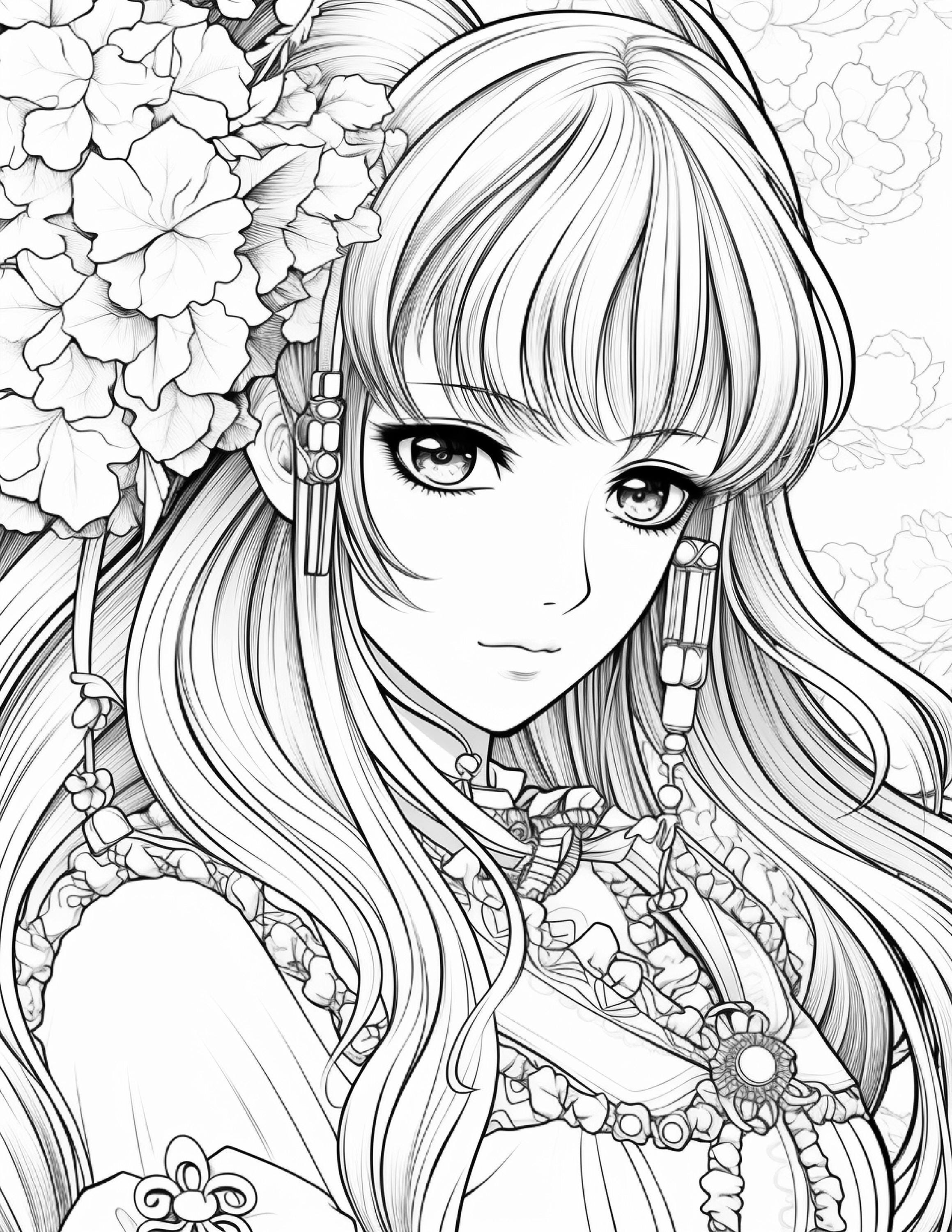Anime Color Sheets.pdf Anime Coloring Pages 132 Pages Printable Instant Download PDF Best ...