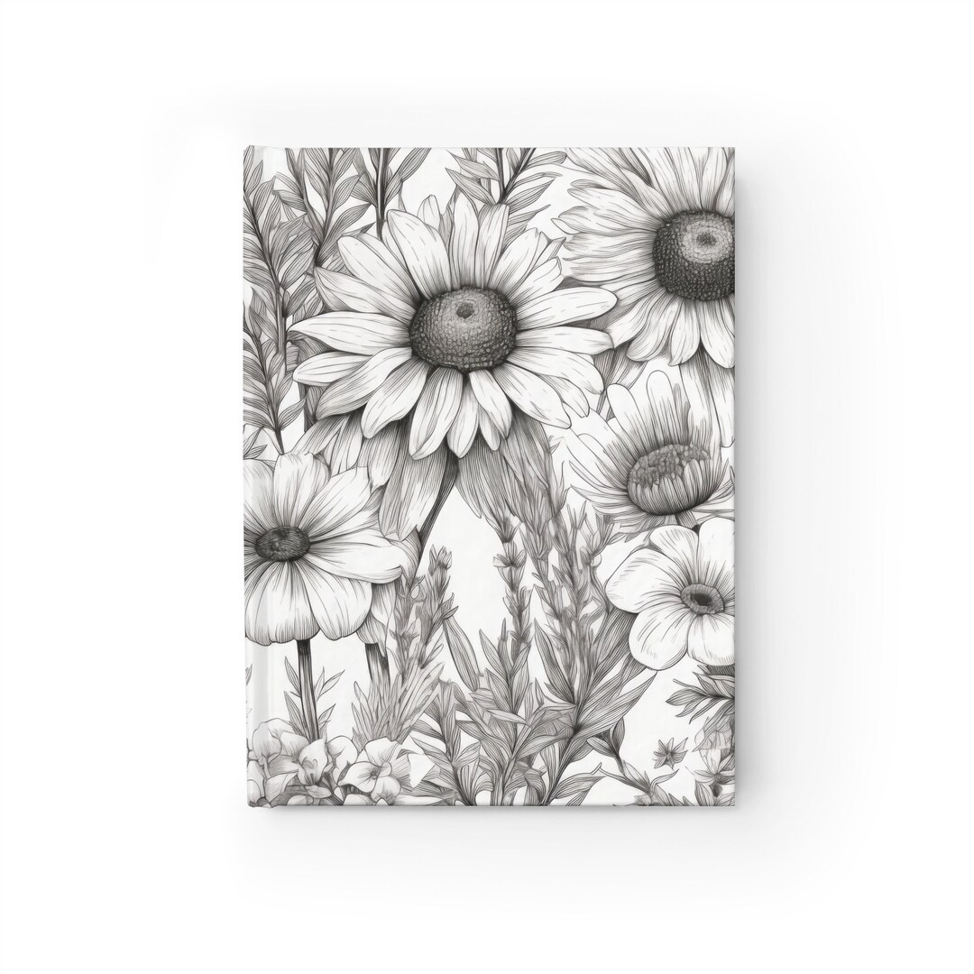 Vintage Floral Notebook Journal - 5x7 Inches Hardcover 128 Ruled Line ...