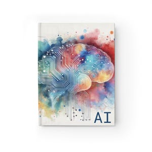 Artificial Intelligence AI Colorful Floral Notebook Journal - 5x7 Inches Hardcover 128 Ruled Line Pages Best Selling Best Sellers Popular