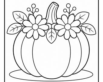 60 Cozy Fall Coloring Pages for Adults and Teens, Autumn Aesthetic, Pumpkin Spice, Cute Kawaii Coloring Book, Printable PDF Download