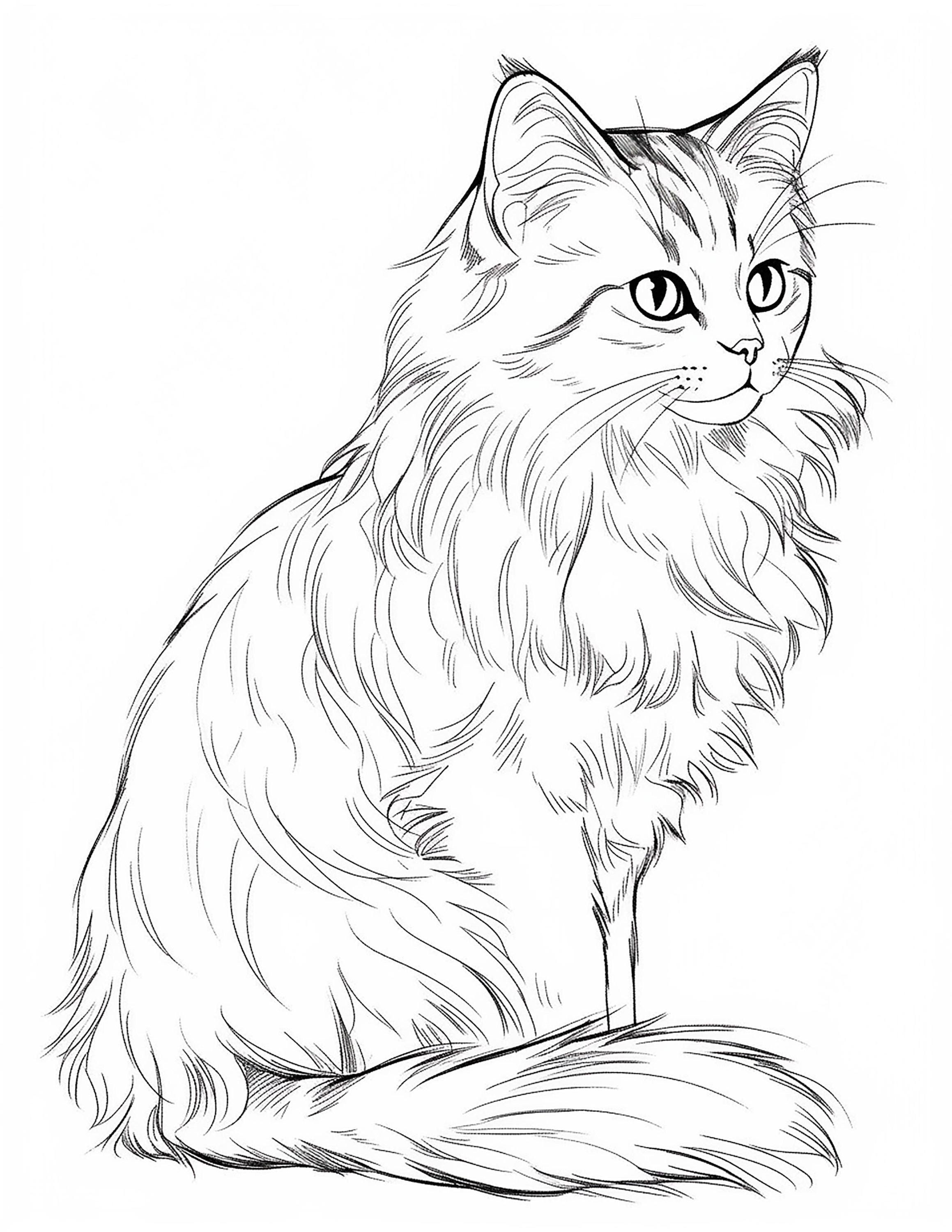 realistic cat coloring sheets – Image 7
