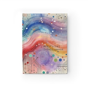 Artificial Intelligence AI Colorful Floral Notebook Journal - 5x7 Inches Hardcover 128 Ruled Line Pages Best Selling Best Sellers Popular
