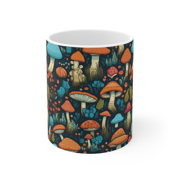 Mushrooms Mug Ceramic Mug 11oz, Most Popular Item, Best Seller Mugs, Best Selling Item, Gifts, Trending on Etsy, Great Gift Idea