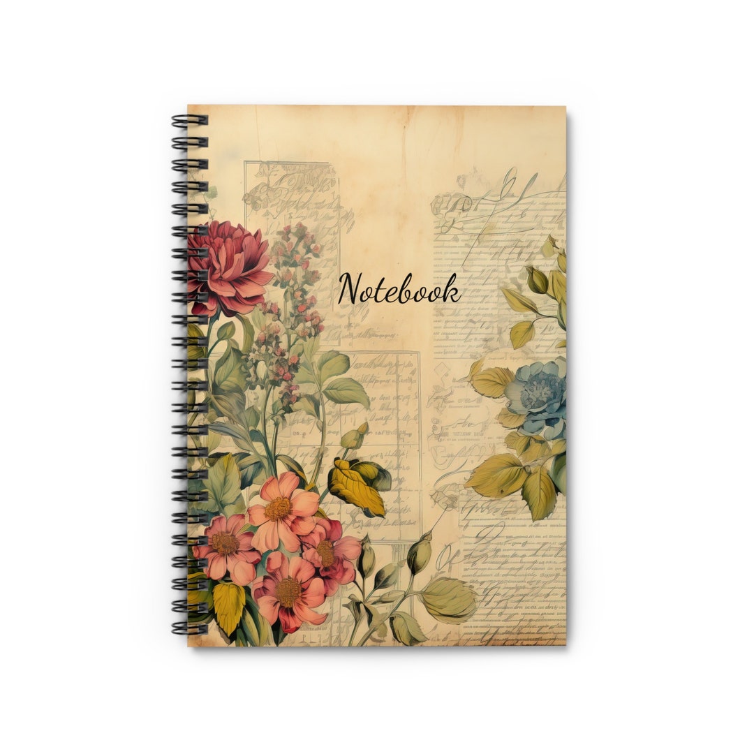 Vintage Floral Flower Notebook 118 Pages Best Selling Item Most Popular ...