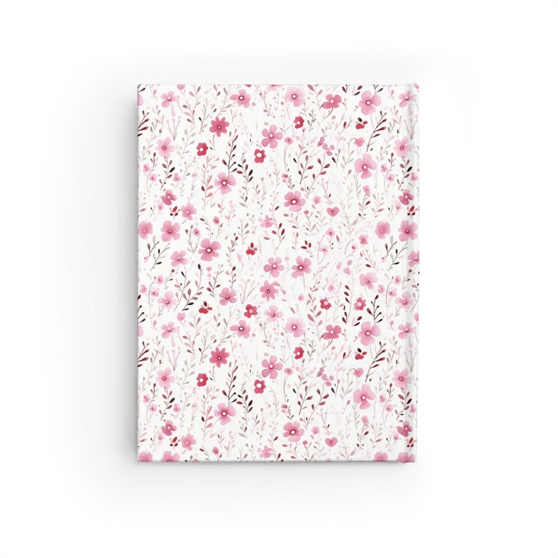 Pink Floral Notebook Journal - 5x7 Inches Hardcover 128 Ruled Line ...