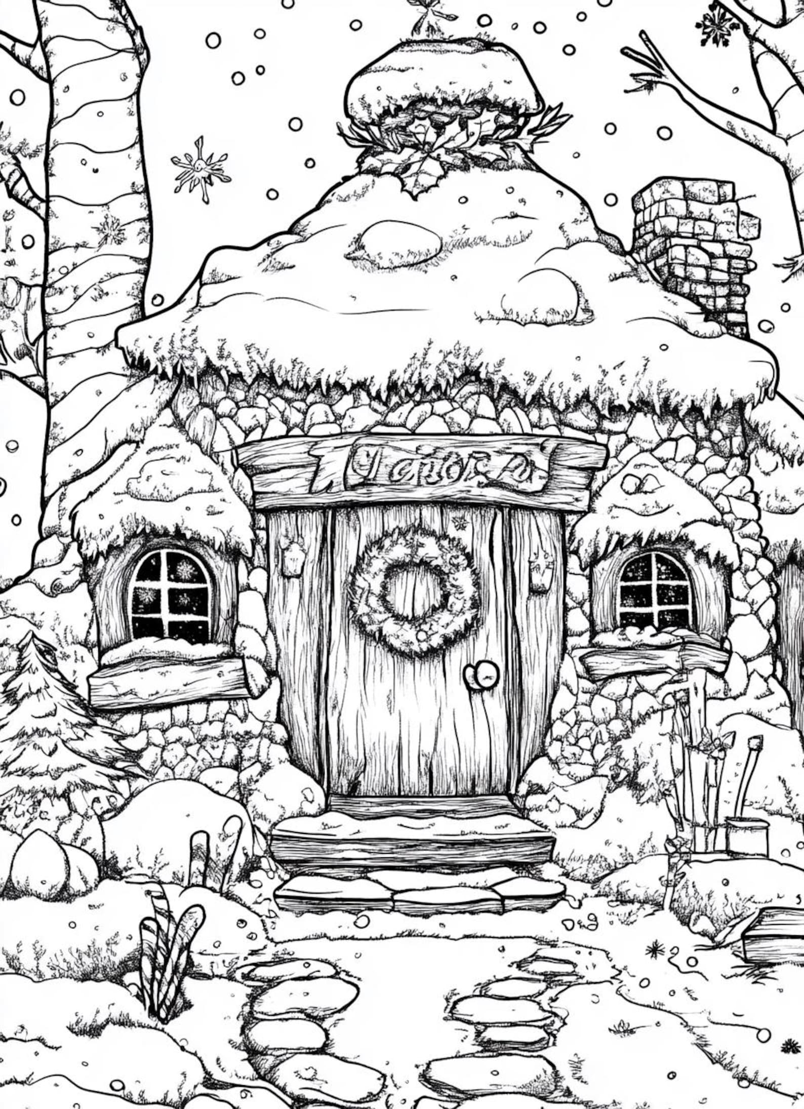 100 Fantasy Fairytale Christmas Coloring Pages Adults and Kids Coloring ...