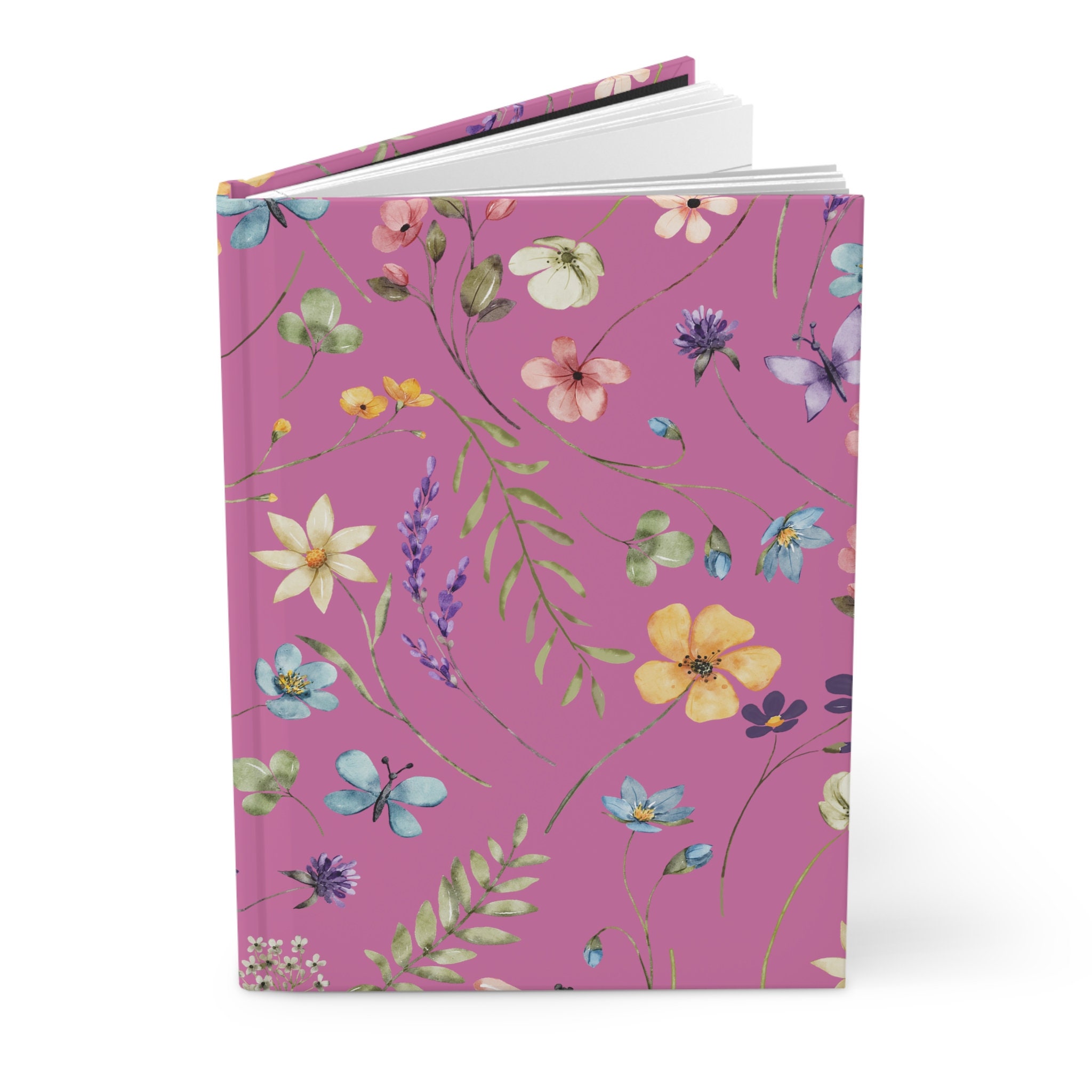 Vintage-Notizbuch Pink Blumenstrauß Garten-Journal Hardcover-Notizbuch 15 x 20 cm 150 linierte Seiten