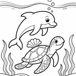 Best Selling 100 Cute Ocean Animals Coloring Pages Adult and Kid Coloring Pages Printable Digital Instant Download PDF Best Selling Popular