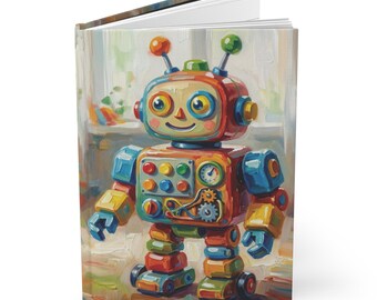 Robot Journal Hardcover Notebook 5.75"x8" 150 Lined Pages Best Selling Item Most Popular Item Trending