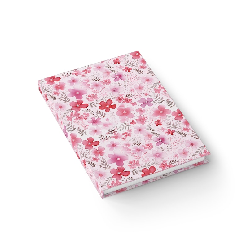 Vintage Notebook Pink Floral Notebook Journal - 5x7 Inches Hardcover ...