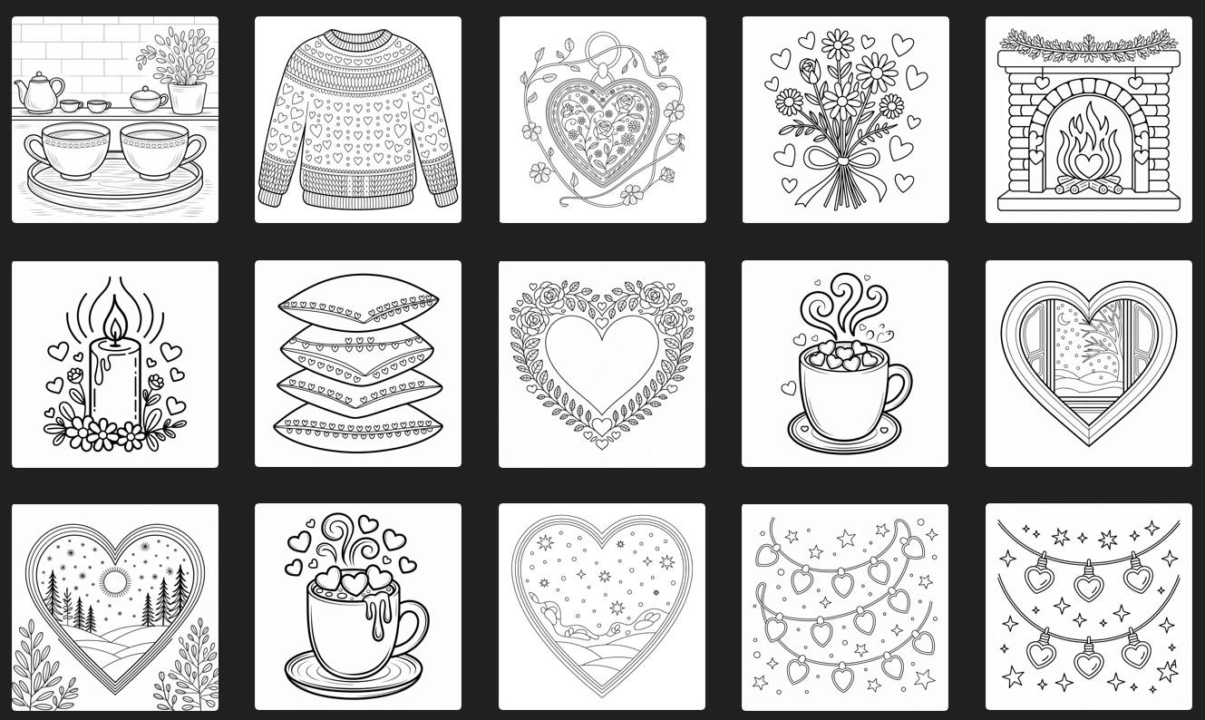 Valentines Day Coloring Pages for Kids and Adults: 110 Designs (PDF ...