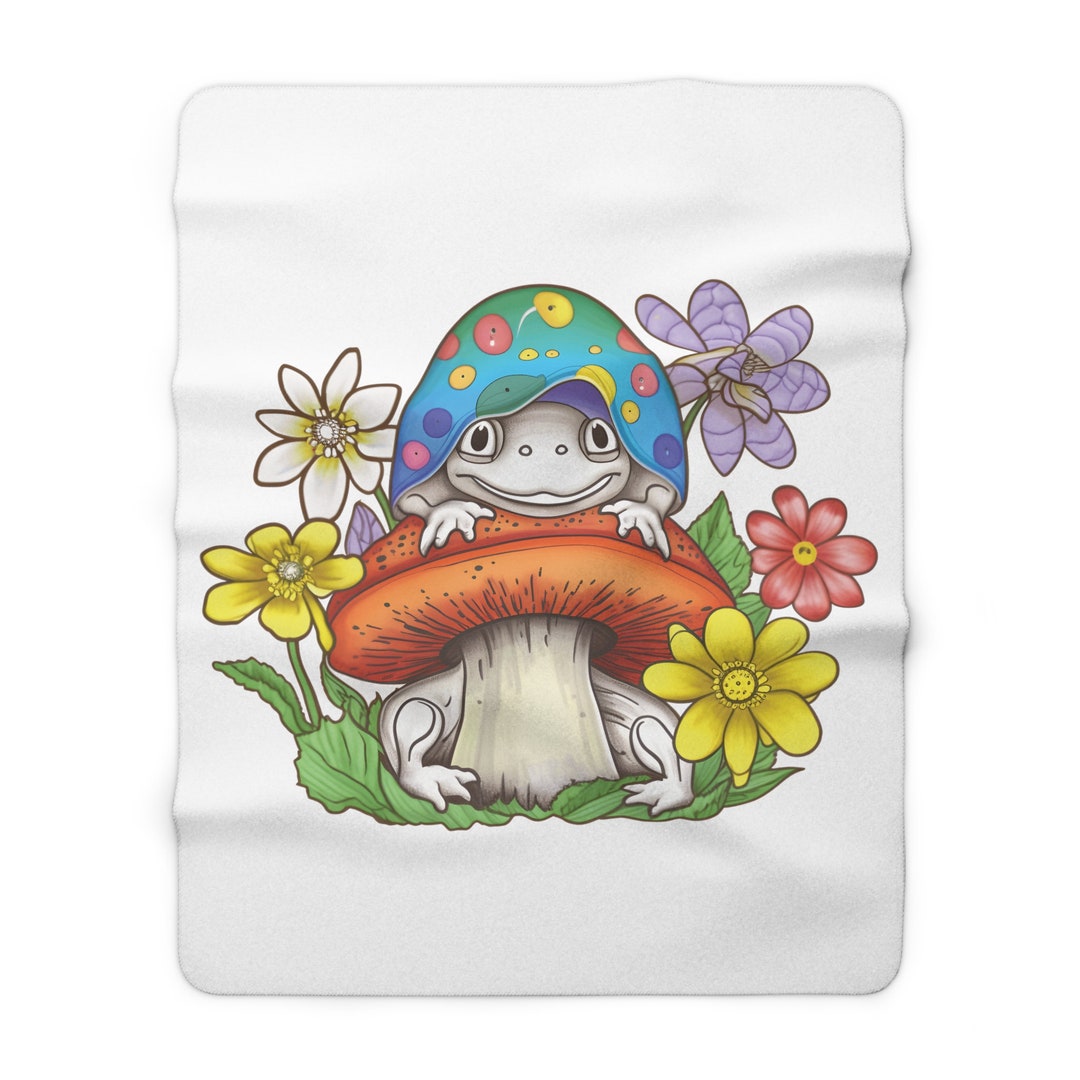 Cottagecore Mushroom Sherpa Fleece Blanket 50x60 60x80 Best Selling
