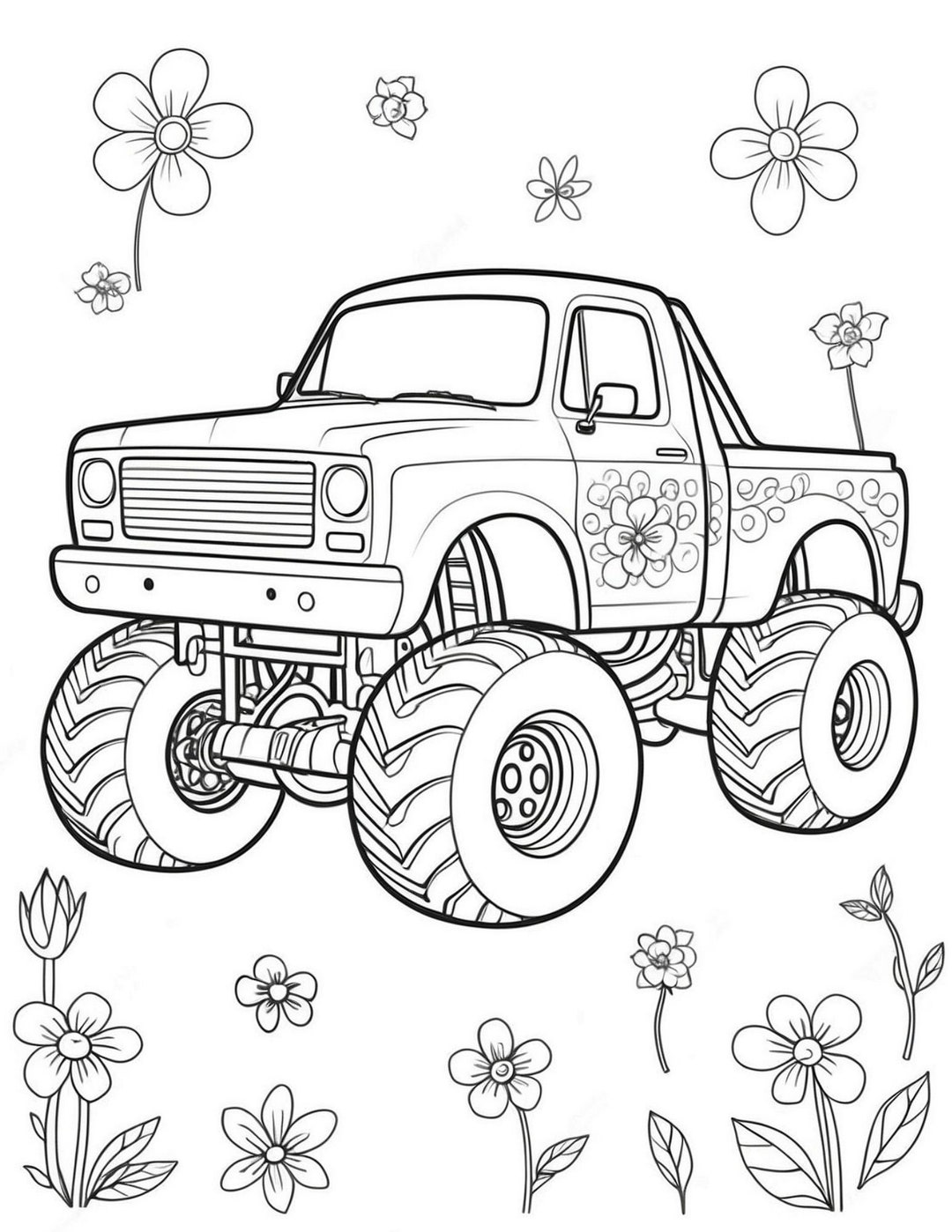 Best Selling Item 100 Monster Truck Coloring Pages Kids and Adults ...
