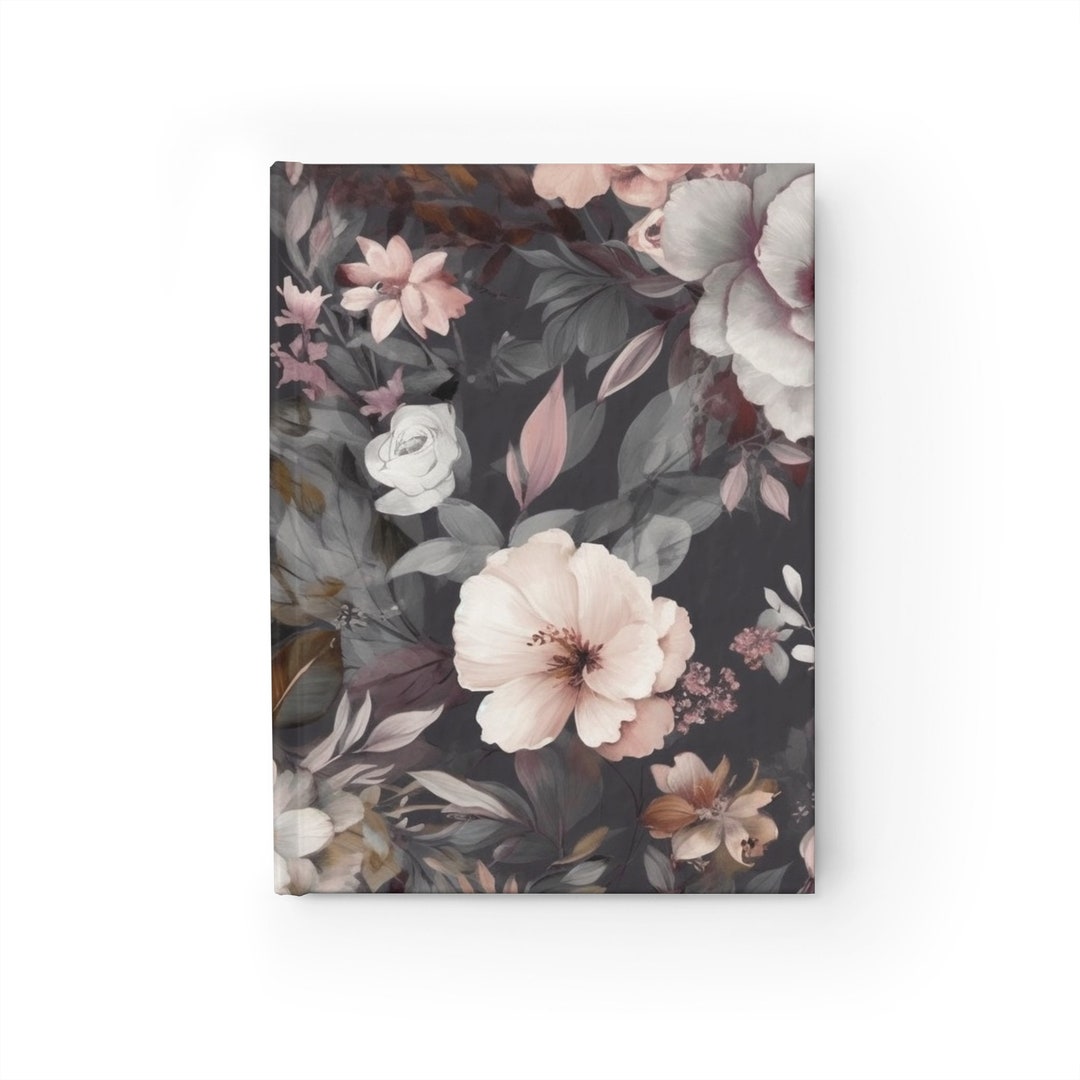 Vintage Floral Notebook Journal - 5x7 Inches Hardcover 128 Ruled Line ...