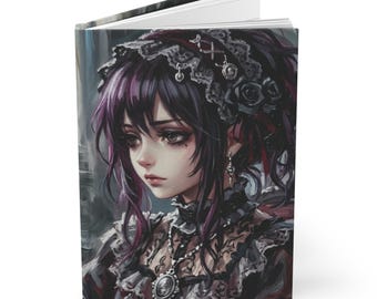 Gothic Anime Journal Hardcover Notebook 5.75"x8" 150 Lined Pages Best Selling Item Most Popular Item Trending Plain Notebook