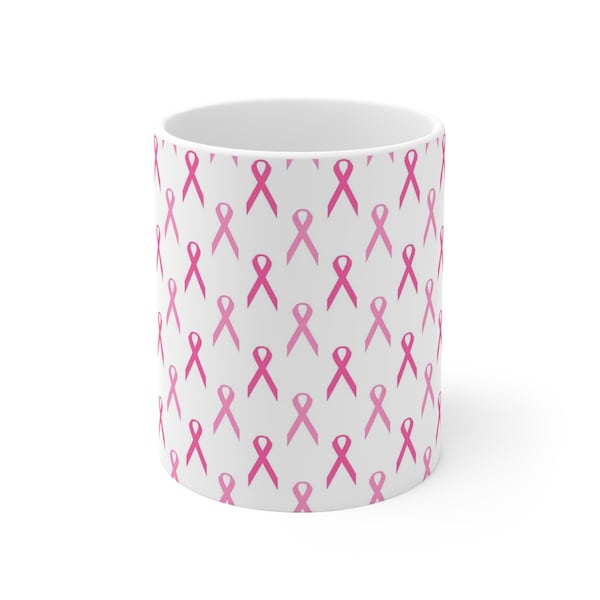Breast Cancer Awareness Mug, Ceramic Mug 11oz Most Popular Best Seller Mugs Best Selling Item Gifts Under 10 Trending Etsy Great Gift Idea